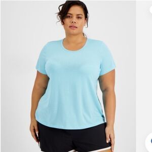 ID Ideology Women's Birdseye Mesh T-Shirt Red Size 3X Plus aquatone